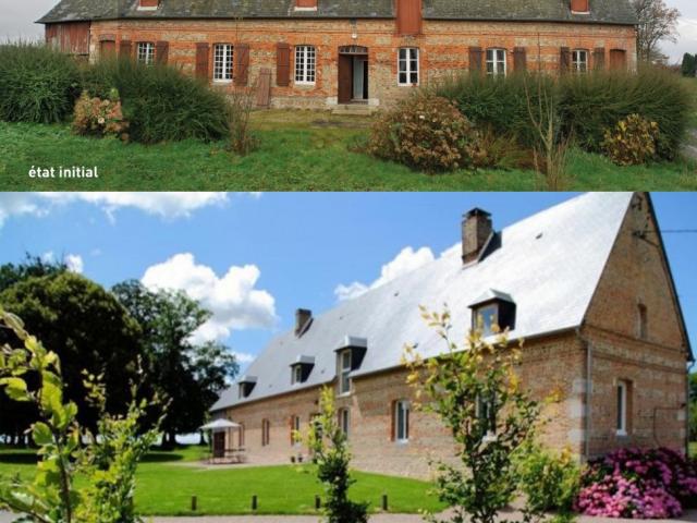 Réhabilitation & transformation d'une maison normande en gîte de groupe à Envronville (76)